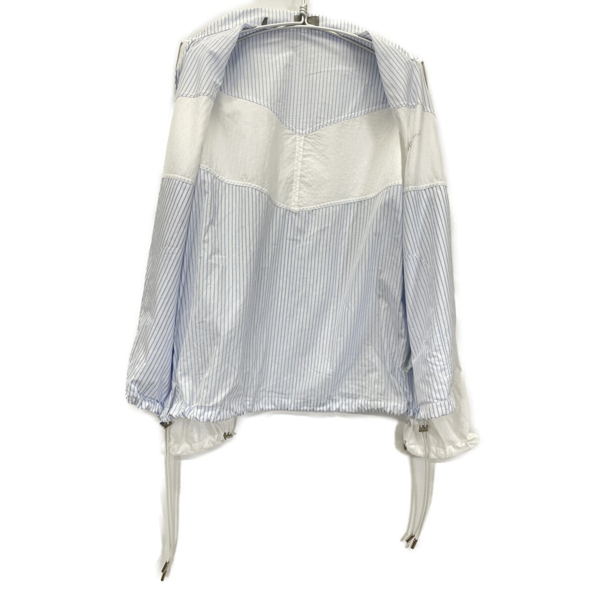 Dior HOMME ディオールオム ﾎﾜｲﾄ×ﾌﾞﾙｰ ｽﾄﾗｲﾌﾟ ｼﾞｯﾌﾟｱｯﾌﾟﾌﾞﾙｿﾞﾝ ジャケット 48