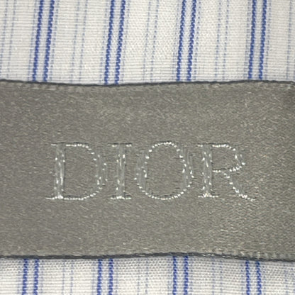 Dior HOMME ディオールオム ﾎﾜｲﾄ×ﾌﾞﾙｰ ｽﾄﾗｲﾌﾟ ｼﾞｯﾌﾟｱｯﾌﾟﾌﾞﾙｿﾞﾝ ジャケット 48