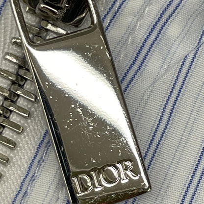 Dior HOMME ディオールオム ﾎﾜｲﾄ×ﾌﾞﾙｰ ｽﾄﾗｲﾌﾟ ｼﾞｯﾌﾟｱｯﾌﾟﾌﾞﾙｿﾞﾝ ジャケット 48