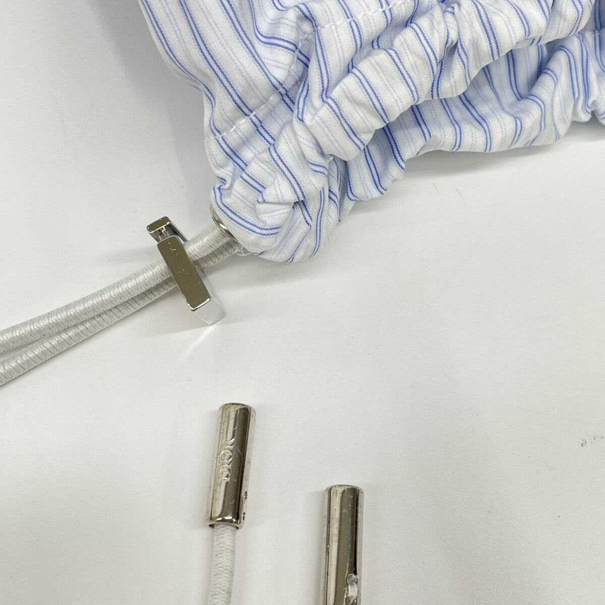 Dior HOMME ディオールオム ﾎﾜｲﾄ×ﾌﾞﾙｰ ｽﾄﾗｲﾌﾟ ｼﾞｯﾌﾟｱｯﾌﾟﾌﾞﾙｿﾞﾝ ジャケット 48