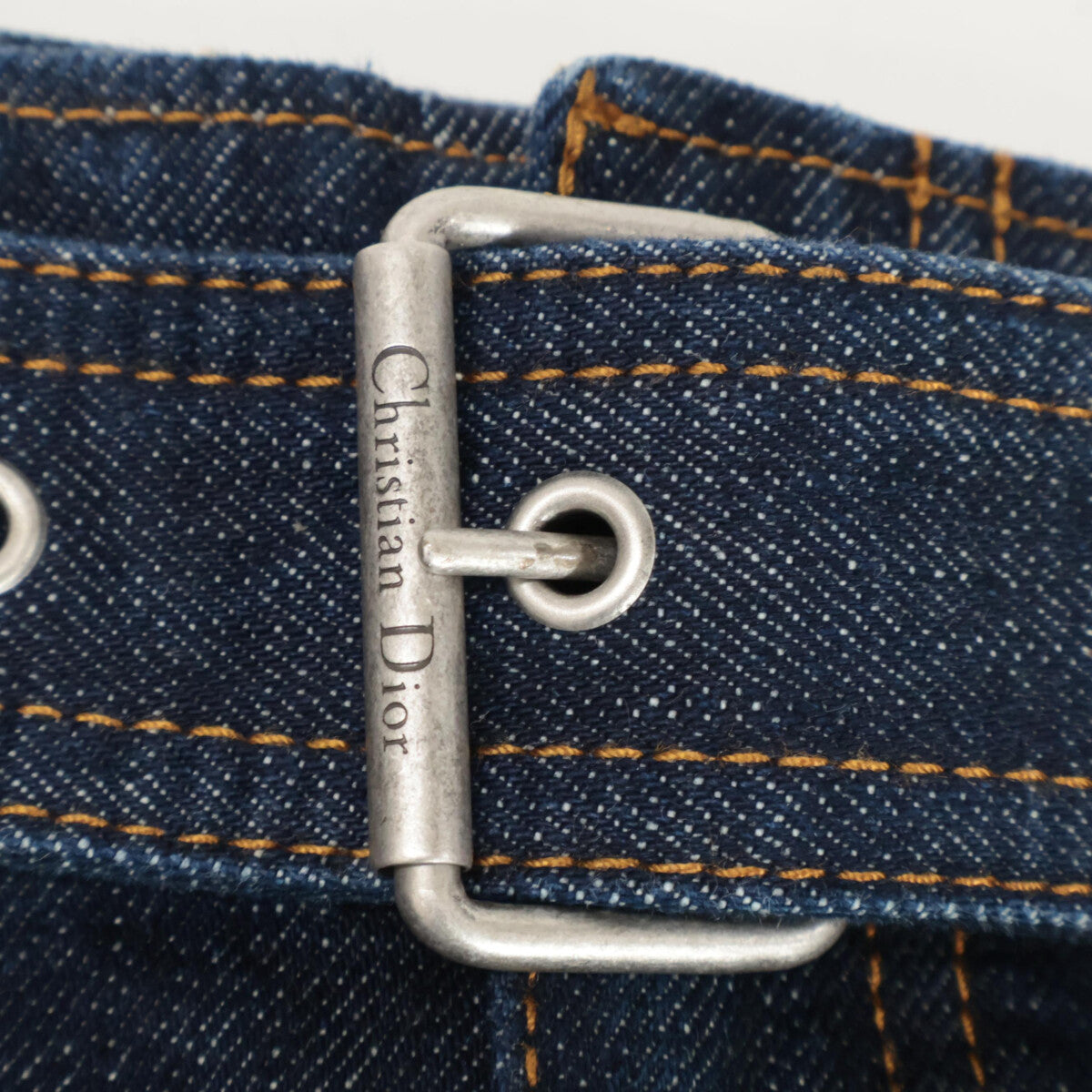 Christian Dior クリスチャンディオール ｲﾝﾃﾞｨｺﾞ 222J17A3524 ﾍﾞﾙﾄ付き ﾐﾆﾃﾞﾆﾑｽｶｰﾄ スカート 40