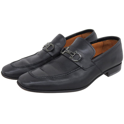 Salvatore Ferragamo サルヴァトーレフェラガモ ガンチーニ レザー ローファー シューズ メンズ ブラック 8.5 91254 シューズ 8 1/2