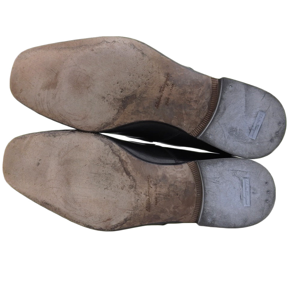 Salvatore Ferragamo サルヴァトーレフェラガモ ガンチーニ レザー ローファー シューズ メンズ ブラック 8.5 91254 シューズ 8 1/2