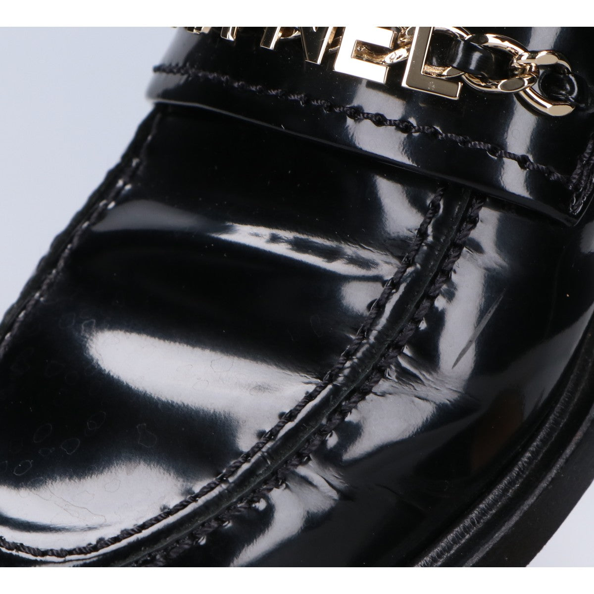 CHANEL シャネル G37430 メタルロゴ パテントレザー ローファー シューズ 37C