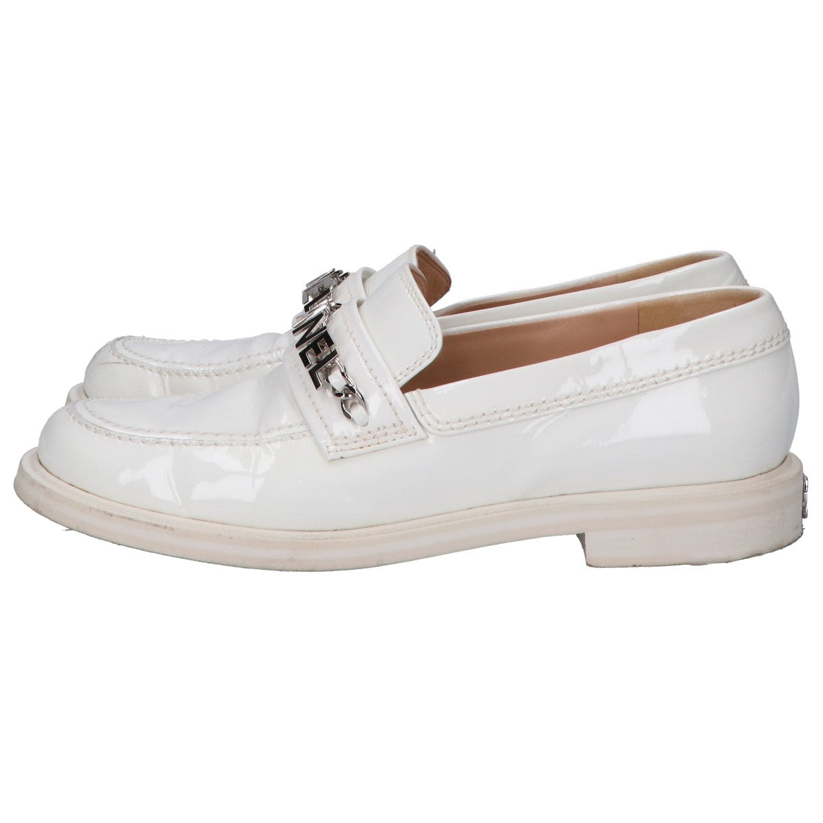 CHANEL シャネル G37430 メタルロゴ パテントレザー ローファー シューズ 37C