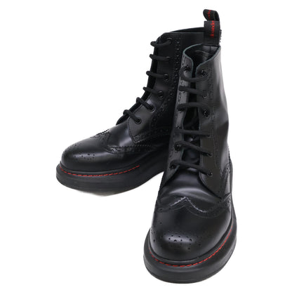 Alexander McQueen アレキサンダーマックイーン 【美品】586402 レザー メダリオン レースアップ ブーツ シューズ 38E