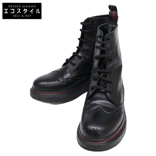 Alexander McQueen アレキサンダーマックイーン 【美品】586402 レザー メダリオン レースアップ ブーツ シューズ 38E