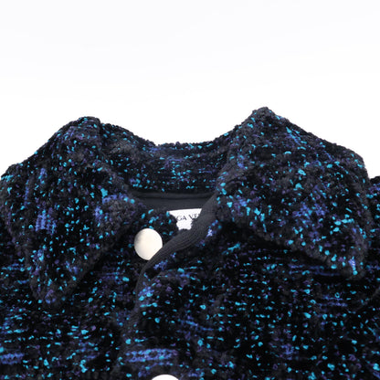 BOTTEGA VENETA ボッテガヴェネタ ﾌﾞﾗｯｸ/ﾌﾞﾙｰ 686158 ｼｪﾆｰﾙ ﾌﾞｰｸﾚｼﾞｬｹｯﾄ ジャケット 38