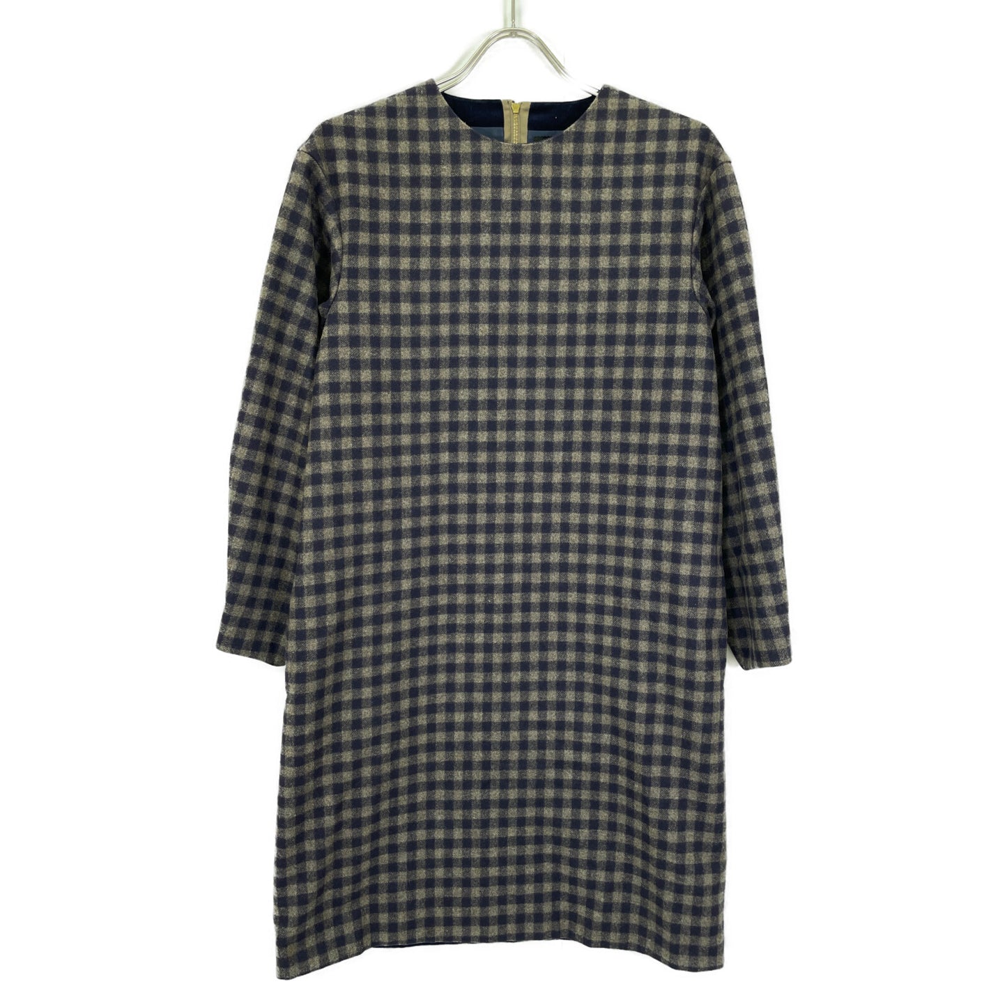 DRAWER ドゥロワー 【美品】6526-299-0523 チェック ウール ワンピース 36