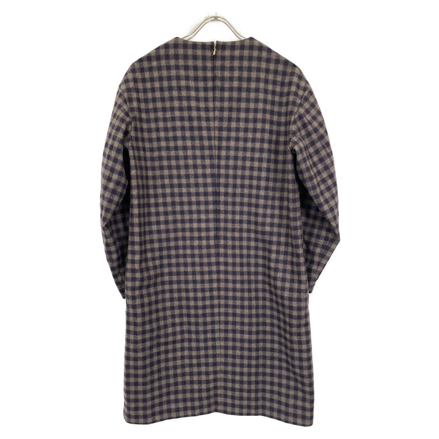 DRAWER ドゥロワー 【美品】6526-299-0523 チェック ウール ワンピース 36