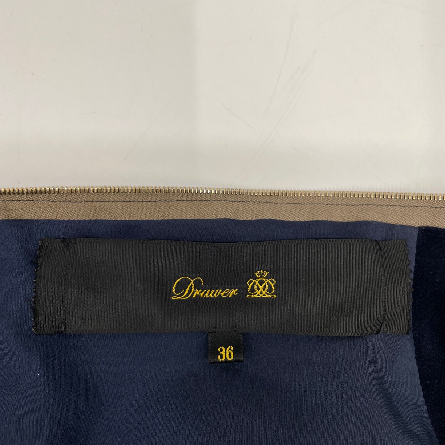 DRAWER ドゥロワー 【美品】6526-299-0523 チェック ウール ワンピース 36