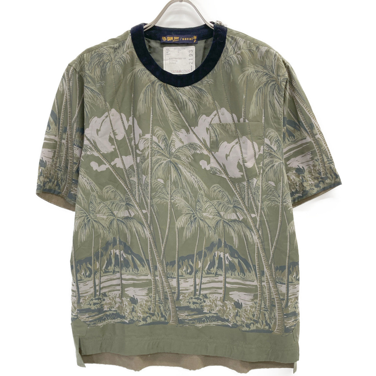sacai サカイ ×SUNSURF カーキ 20-02193M 総柄トップス トップス 3