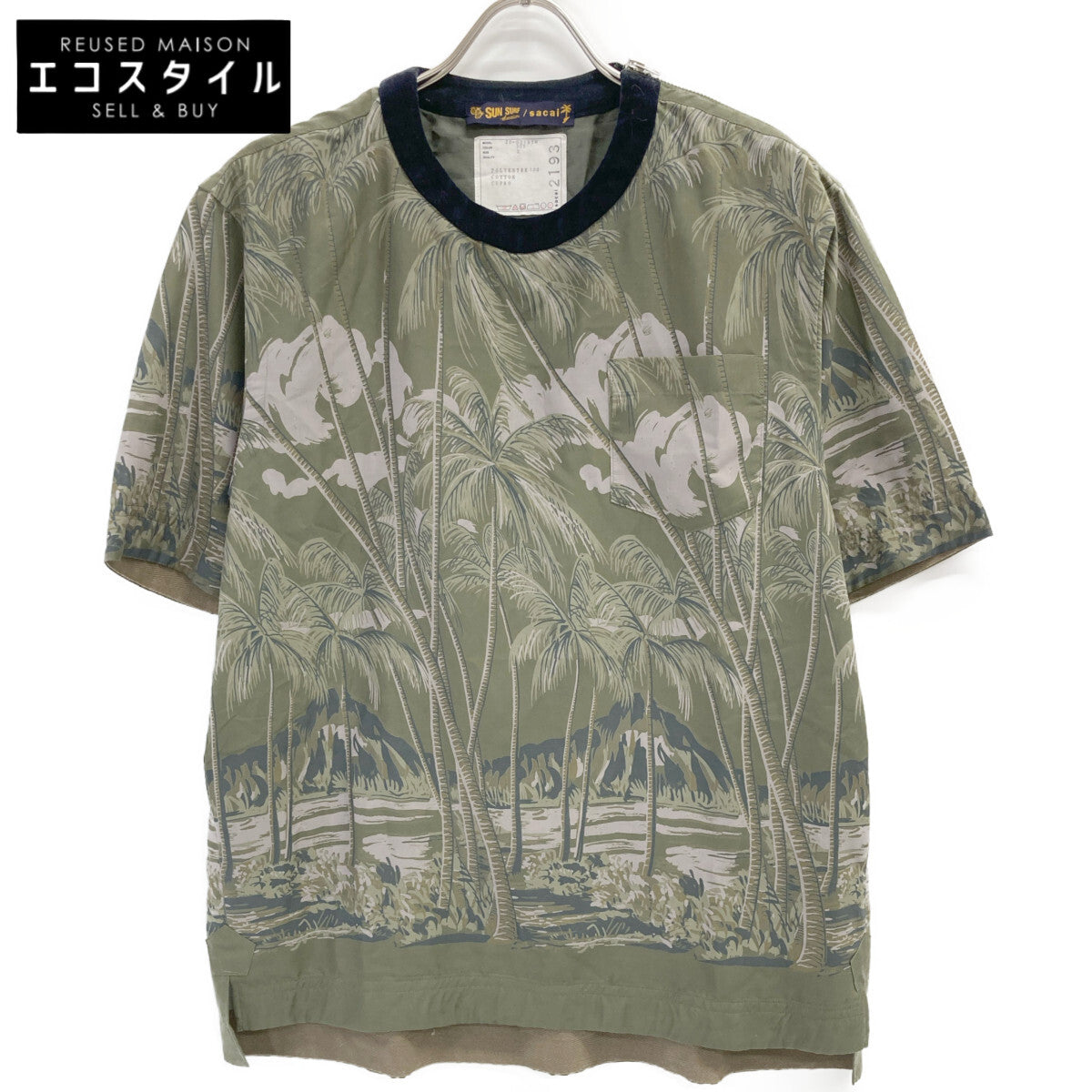 sacai サカイ ×SUNSURF カーキ 20-02193M 総柄トップス トップス 3