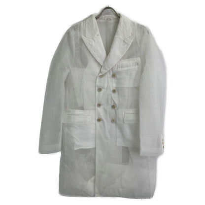 COMMEdesGARCONS HOMME PLUS コムデギャルソンオムプリュス 25SS 白 ﾅｲﾛﾝﾁｭｰﾙ ﾛﾝｸﾞﾀﾞﾌﾞﾙｼﾞｬｹｯﾄ ジャケット M