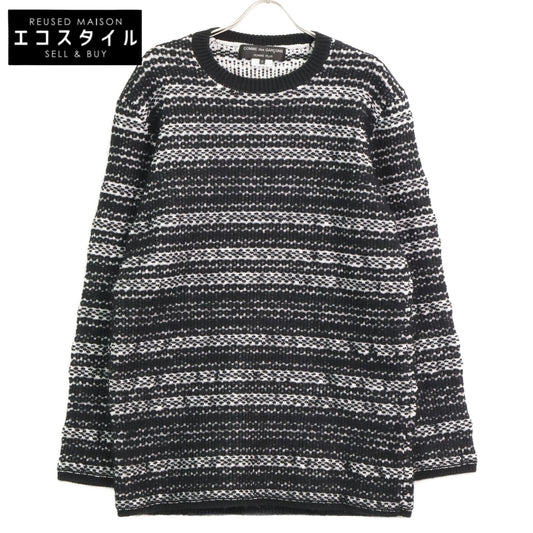 COMMEdesGARCONS HOMME PLUS コムデギャルソンオムプリュス 22AW 黒 ﾎﾟﾘﾓﾍﾔﾅｲﾛﾝｳｰﾙ ﾆｯﾄ トップス L