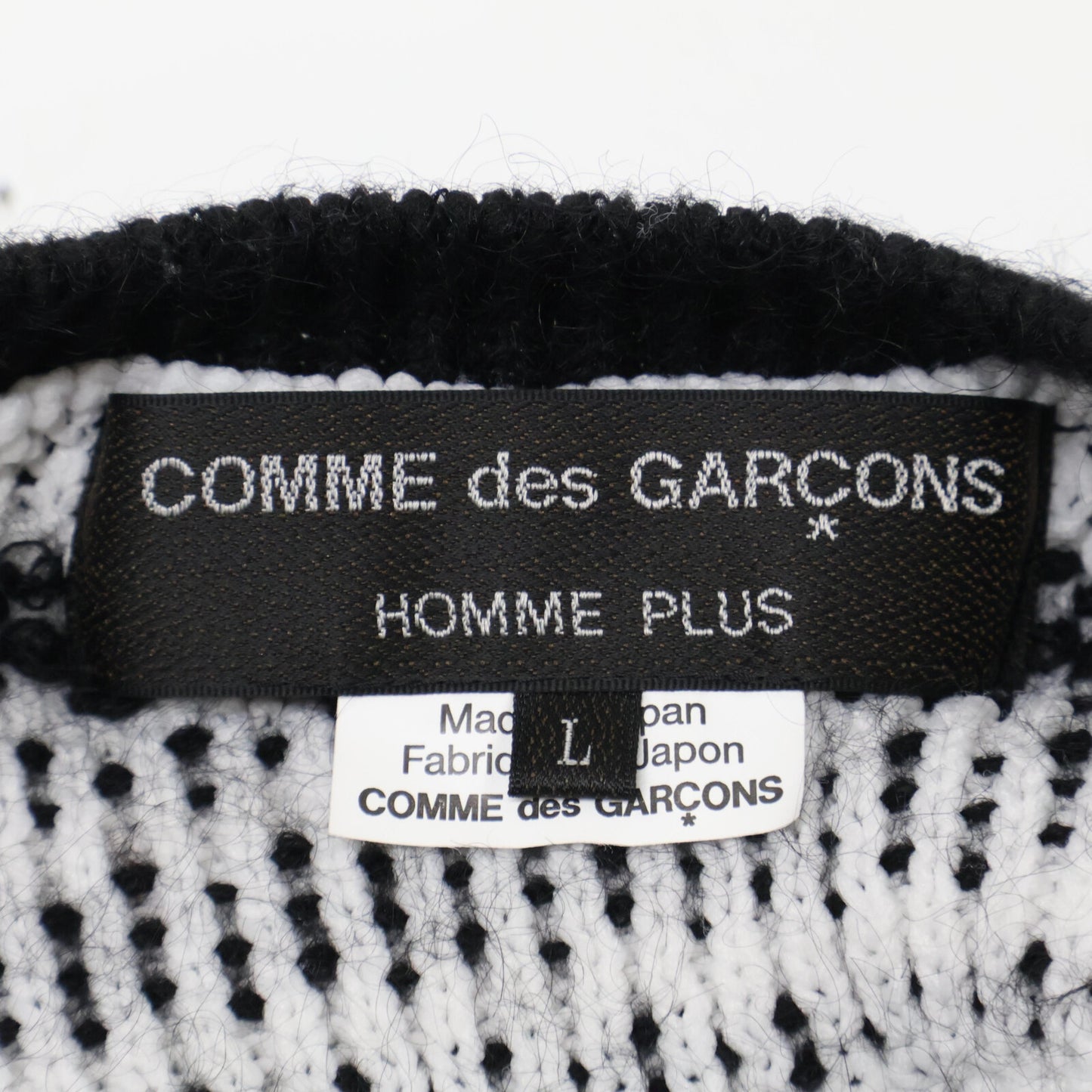 COMMEdesGARCONS HOMME PLUS コムデギャルソンオムプリュス 22AW 黒 ﾎﾟﾘﾓﾍﾔﾅｲﾛﾝｳｰﾙ ﾆｯﾄ トップス L