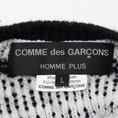 COMMEdesGARCONS HOMME PLUS コムデギャルソンオムプリュス 22AW 黒 ﾎﾟﾘﾓﾍﾔﾅｲﾛﾝｳｰﾙ ﾆｯﾄ トップス L
