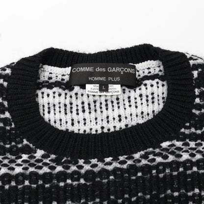 COMMEdesGARCONS HOMME PLUS コムデギャルソンオムプリュス 22AW 黒 ﾎﾟﾘﾓﾍﾔﾅｲﾛﾝｳｰﾙ ﾆｯﾄ トップス L