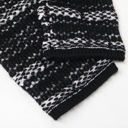 COMMEdesGARCONS HOMME PLUS コムデギャルソンオムプリュス 22AW 黒 ﾎﾟﾘﾓﾍﾔﾅｲﾛﾝｳｰﾙ ﾆｯﾄ トップス L