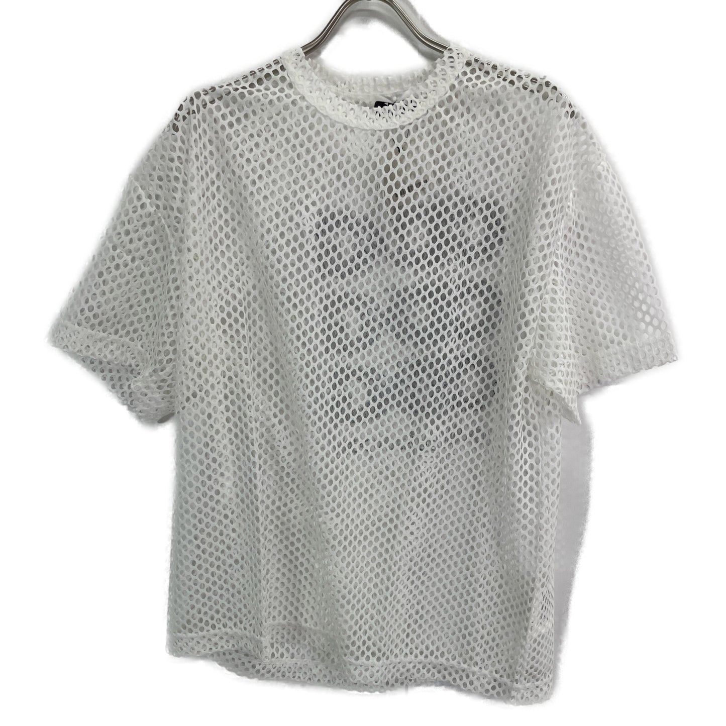 CDG シーディージー 24SS 白 ｵｰﾊﾞｰｻｲｽﾞ ﾒｯｼｭTｼｬﾂ トップス S