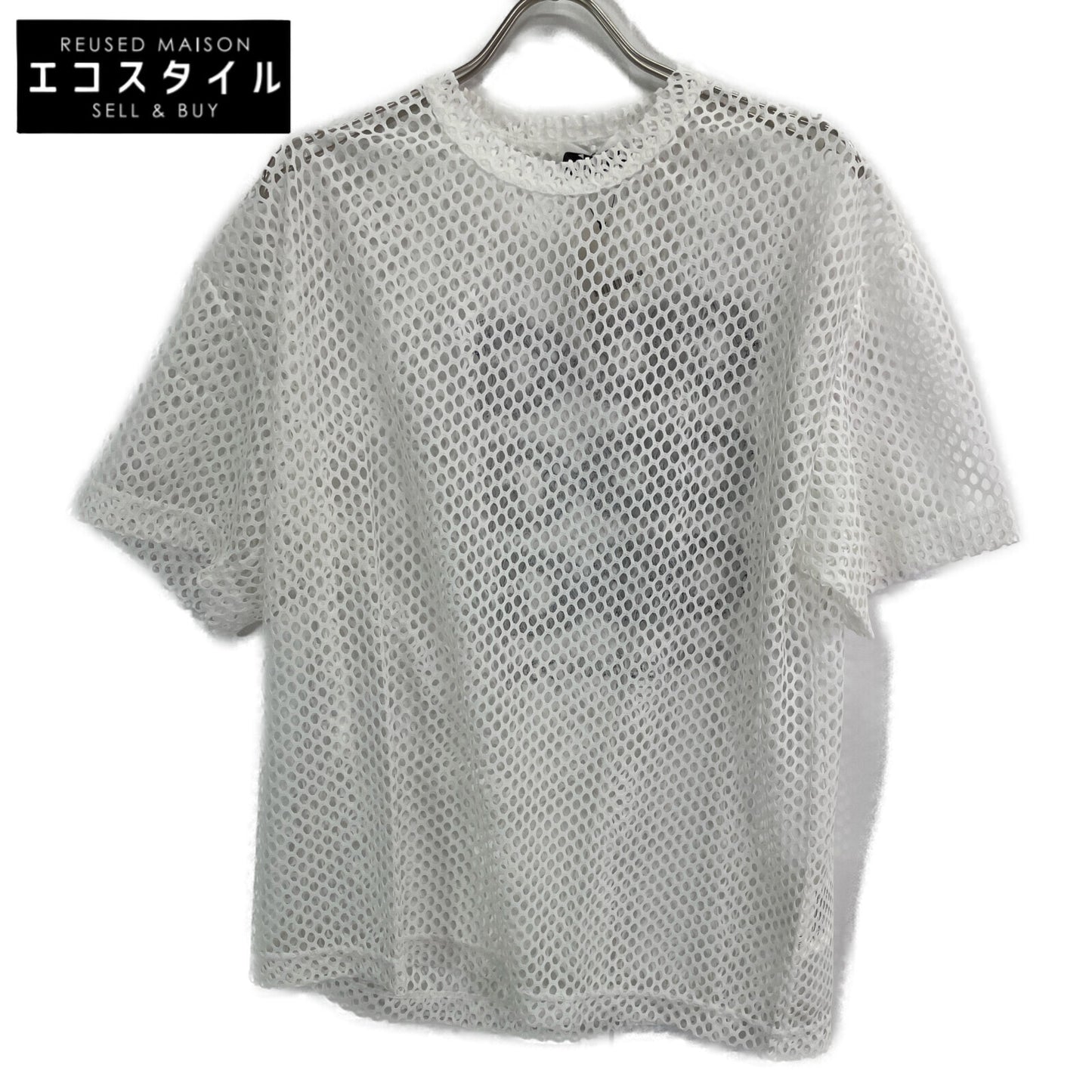 CDG シーディージー 24SS 白 ｵｰﾊﾞｰｻｲｽﾞ ﾒｯｼｭTｼｬﾂ トップス S