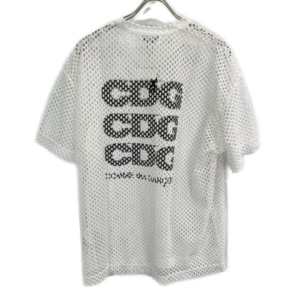 CDG シーディージー 24SS 白 ｵｰﾊﾞｰｻｲｽﾞ ﾒｯｼｭTｼｬﾂ トップス S