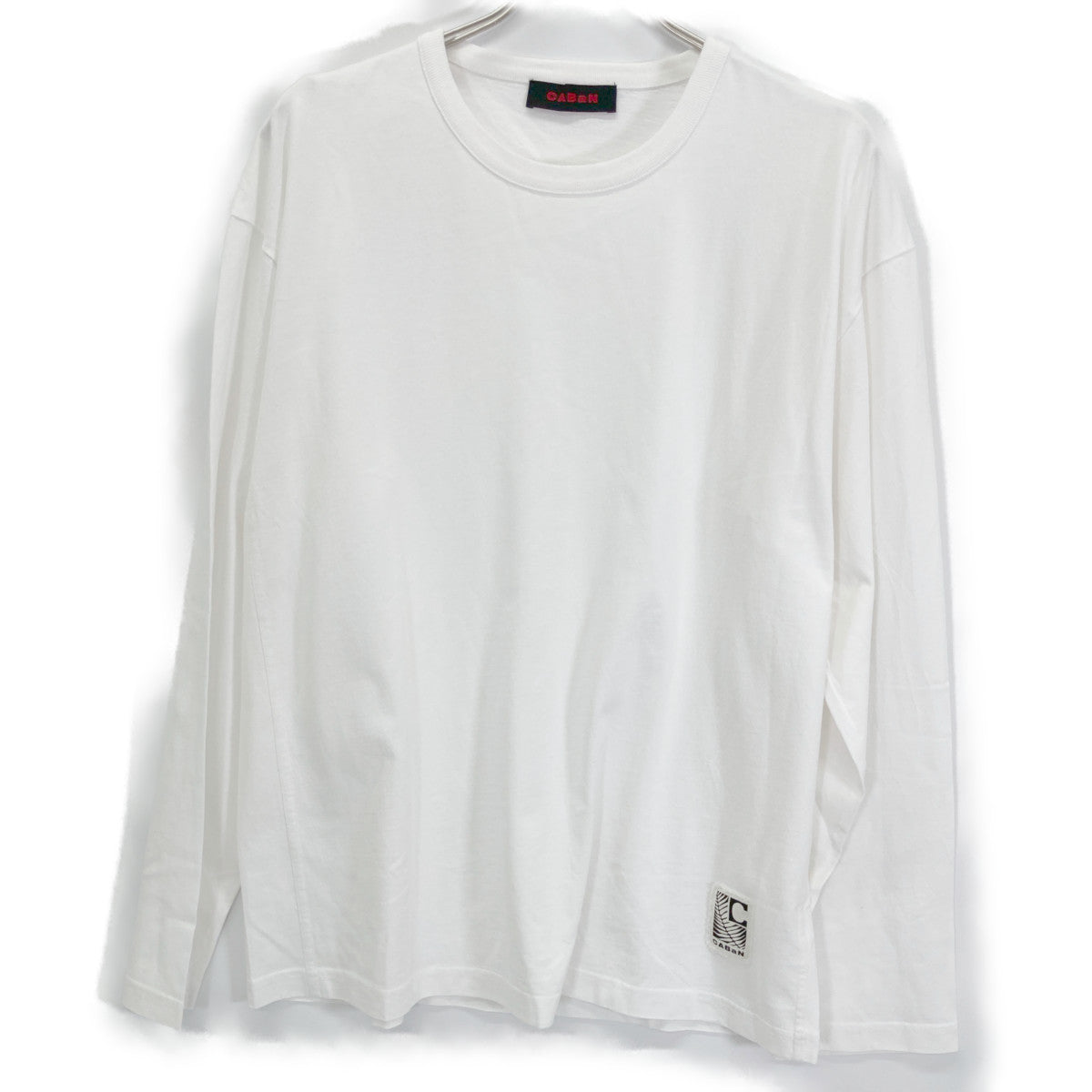 CABaN キャバン 白 ﾄﾞﾗｲｽﾋﾞﾝｺｯﾄﾝ 長袖ﾙｰｽﾞﾌｨｯﾄTｼｬﾂ トップス L