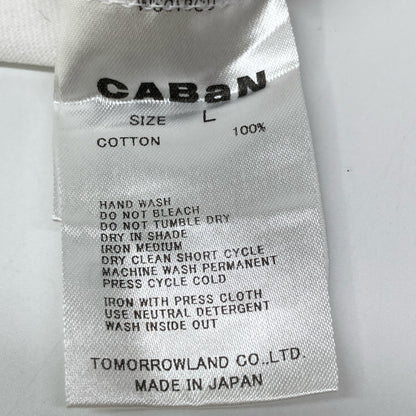 CABaN キャバン 白 ﾄﾞﾗｲｽﾋﾞﾝｺｯﾄﾝ 長袖ﾙｰｽﾞﾌｨｯﾄTｼｬﾂ トップス L