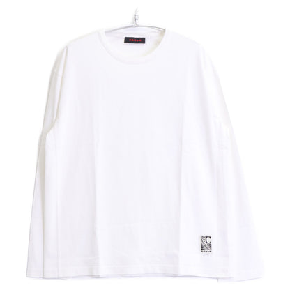 CABaN キャバン 白 ﾄﾞﾗｲｽﾋﾞﾝｺｯﾄﾝ 長袖ﾙｰｽﾞﾌｨｯﾄTｼｬﾂ トップス L