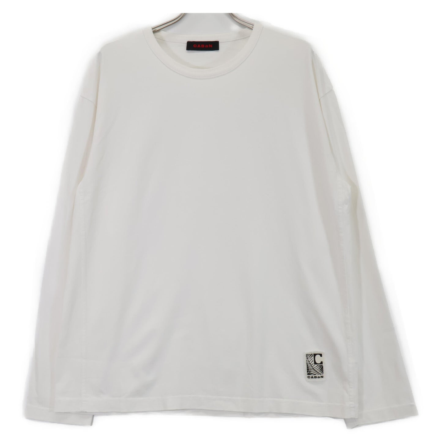 CABaN キャバン 白 ﾄﾞﾗｲｽﾋﾞﾝｺｯﾄﾝ 長袖ﾙｰｽﾞﾌｨｯﾄTｼｬﾂ トップス L