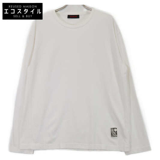 CABaN キャバン 白 ﾄﾞﾗｲｽﾋﾞﾝｺｯﾄﾝ 長袖ﾙｰｽﾞﾌｨｯﾄTｼｬﾂ トップス L