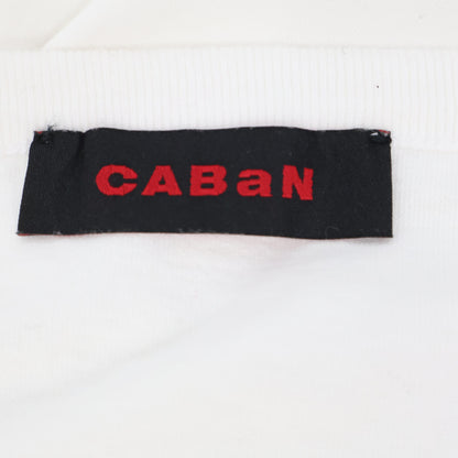 CABaN キャバン 白 ﾄﾞﾗｲｽﾋﾞﾝｺｯﾄﾝ 長袖ﾙｰｽﾞﾌｨｯﾄTｼｬﾂ トップス L