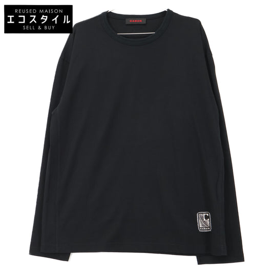CABaN キャバン 黒 ﾄﾞﾗｲｽﾋﾞﾝｺｯﾄﾝ 長袖ﾙｰｽﾞﾌｨｯﾄTｼｬﾂ トップス L