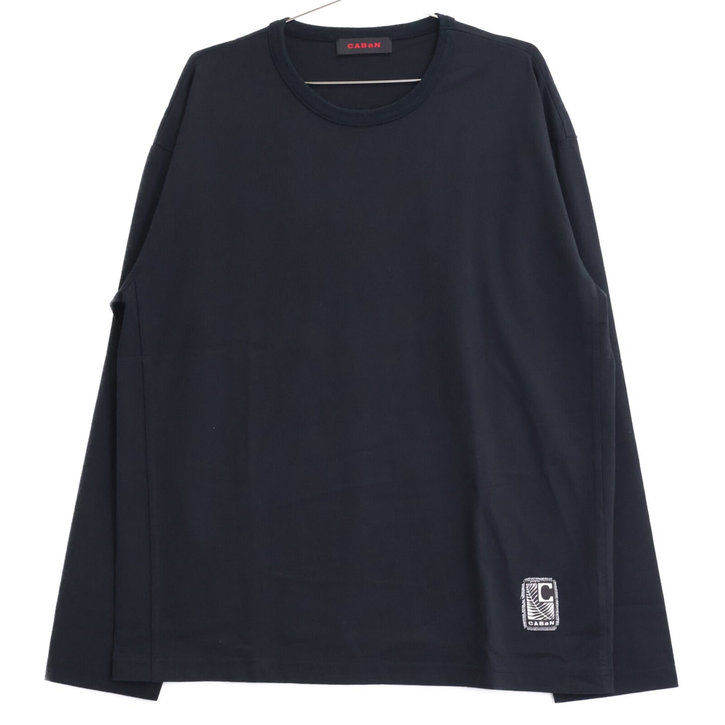 CABaN キャバン 黒 ﾄﾞﾗｲｽﾋﾞﾝｺｯﾄﾝ 長袖ﾙｰｽﾞﾌｨｯﾄTｼｬﾂ トップス L