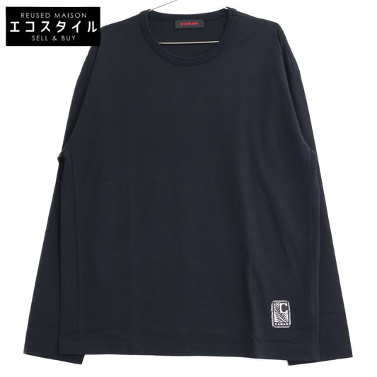 CABaN キャバン 黒 ﾄﾞﾗｲｽﾋﾞﾝｺｯﾄﾝ 長袖ﾙｰｽﾞﾌｨｯﾄTｼｬﾂ トップス L