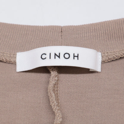 CINOH チノ ﾍﾞｰｼﾞｭ ｺｯﾄﾝ ﾉｰｽﾘｰﾌﾞｼﾞｬｰｼﾞｰﾄﾞﾚｽ ワンピース 38