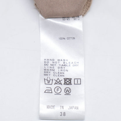 CINOH チノ ﾍﾞｰｼﾞｭ ｺｯﾄﾝ ﾉｰｽﾘｰﾌﾞｼﾞｬｰｼﾞｰﾄﾞﾚｽ ワンピース 38