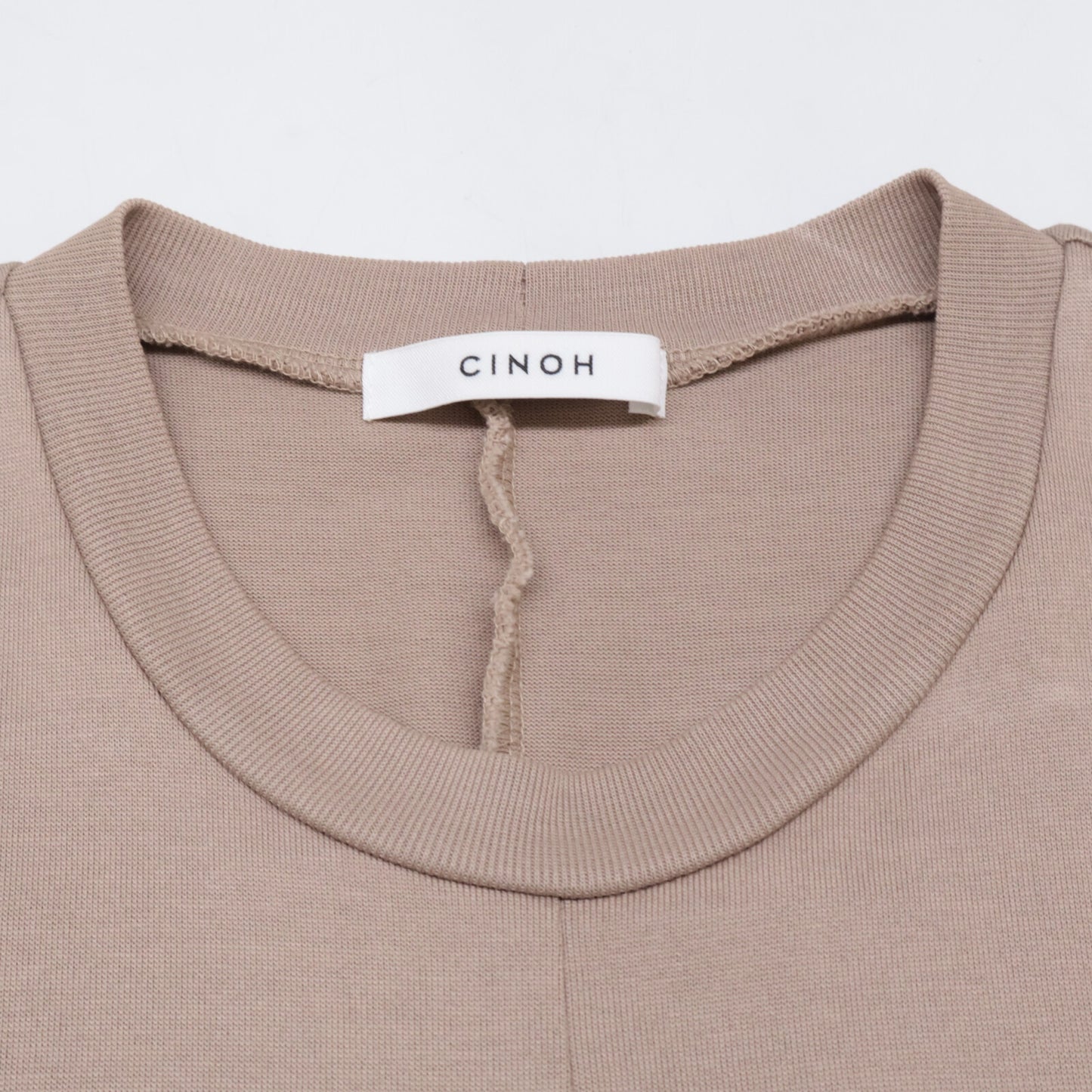 CINOH チノ ﾍﾞｰｼﾞｭ ｺｯﾄﾝ ﾉｰｽﾘｰﾌﾞｼﾞｬｰｼﾞｰﾄﾞﾚｽ ワンピース 38