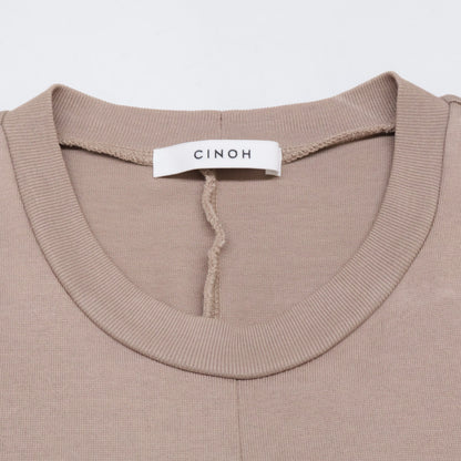 CINOH チノ ﾍﾞｰｼﾞｭ ｺｯﾄﾝ ﾉｰｽﾘｰﾌﾞｼﾞｬｰｼﾞｰﾄﾞﾚｽ ワンピース 38