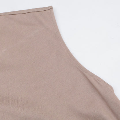 CINOH チノ ﾍﾞｰｼﾞｭ ｺｯﾄﾝ ﾉｰｽﾘｰﾌﾞｼﾞｬｰｼﾞｰﾄﾞﾚｽ ワンピース 38