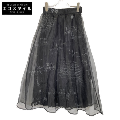 AMERI アメリ 22SS ブラック ポリエステル ホロスコープ シアープリーツフレアスカート スカート S