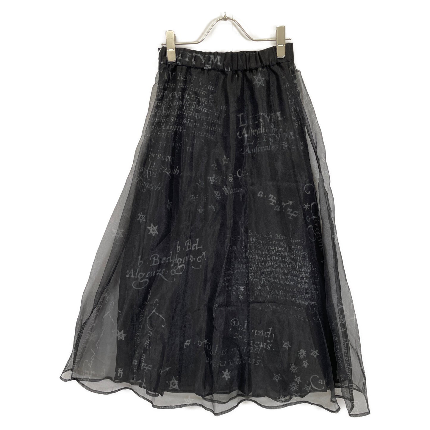 AMERI アメリ 22SS ブラック ポリエステル ホロスコープ シアープリーツフレアスカート スカート S