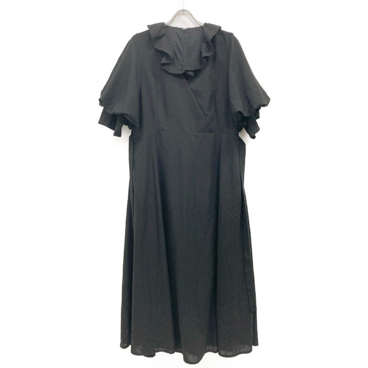 AMERI アメリ ﾌﾞﾗｯｸ FRILL CACHECOEUR DRESS ワンピース M