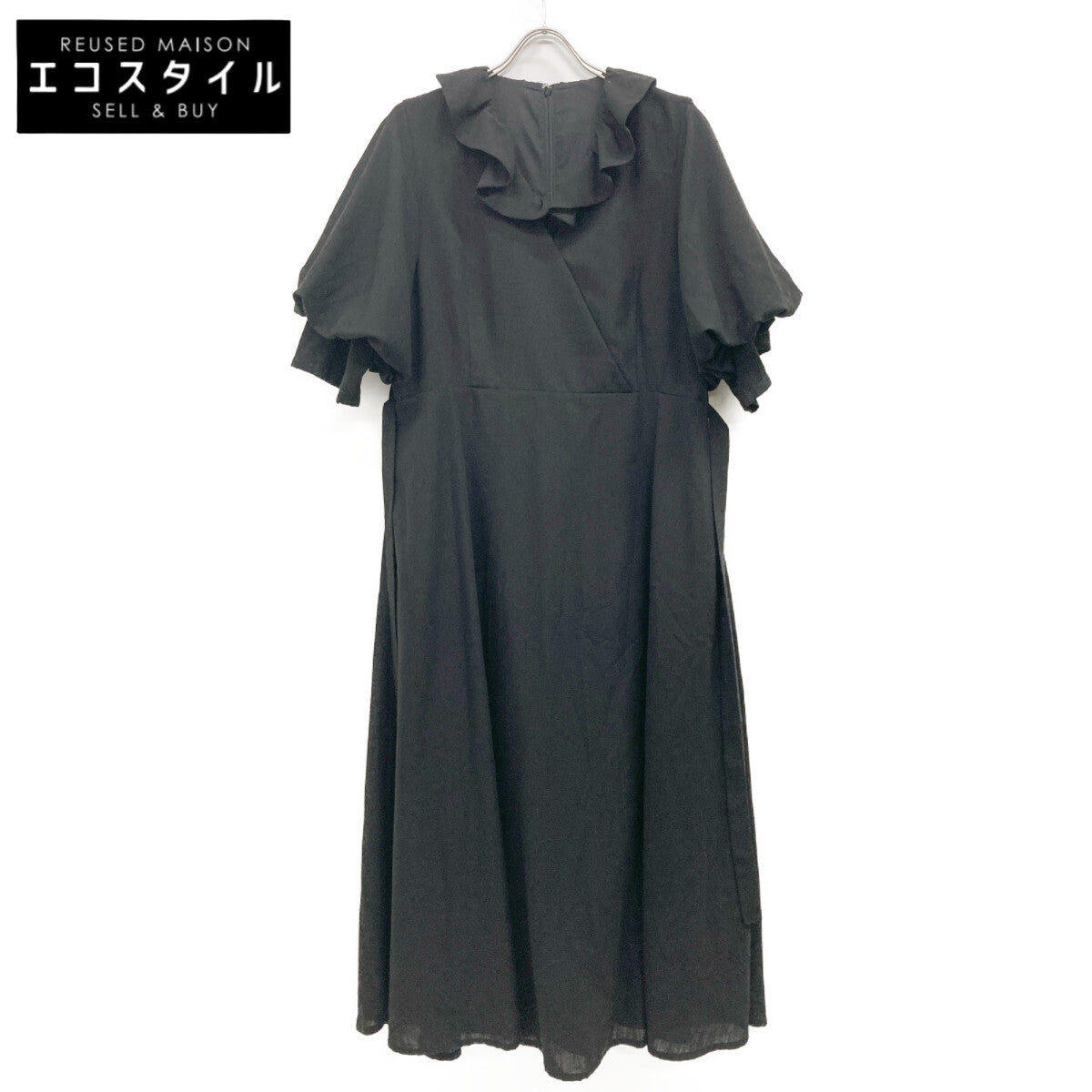 AMERI アメリ ﾌﾞﾗｯｸ FRILL CACHECOEUR DRESS ワンピース M