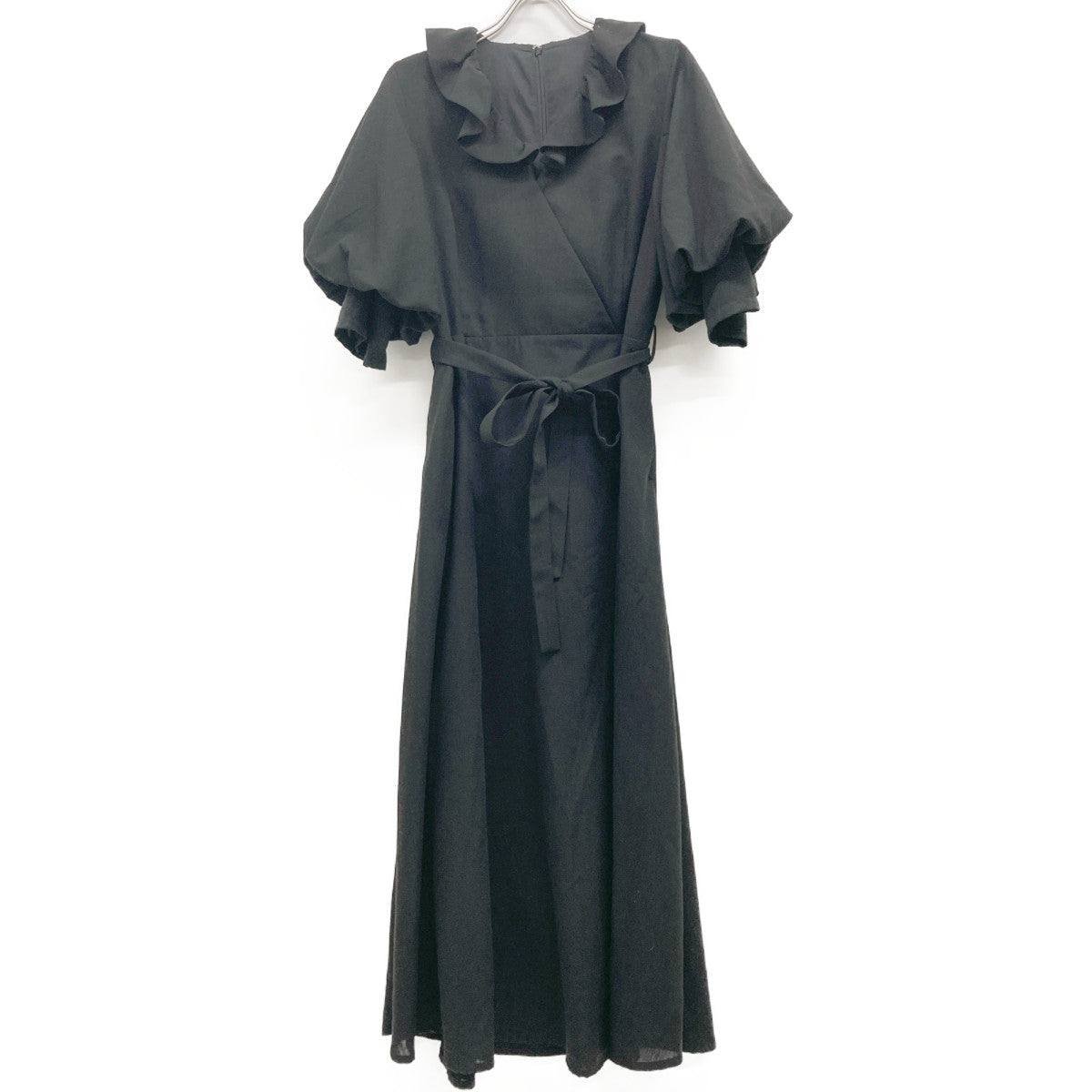 AMERI アメリ ﾌﾞﾗｯｸ FRILL CACHECOEUR DRESS ワンピース M