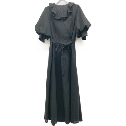 AMERI アメリ ﾌﾞﾗｯｸ FRILL CACHECOEUR DRESS ワンピース M