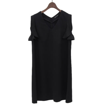 YOKOCHAN ヨーコチャン ミディ丈 ノースリーブ ワンピース レディース ブラック 36 ワンピース 36