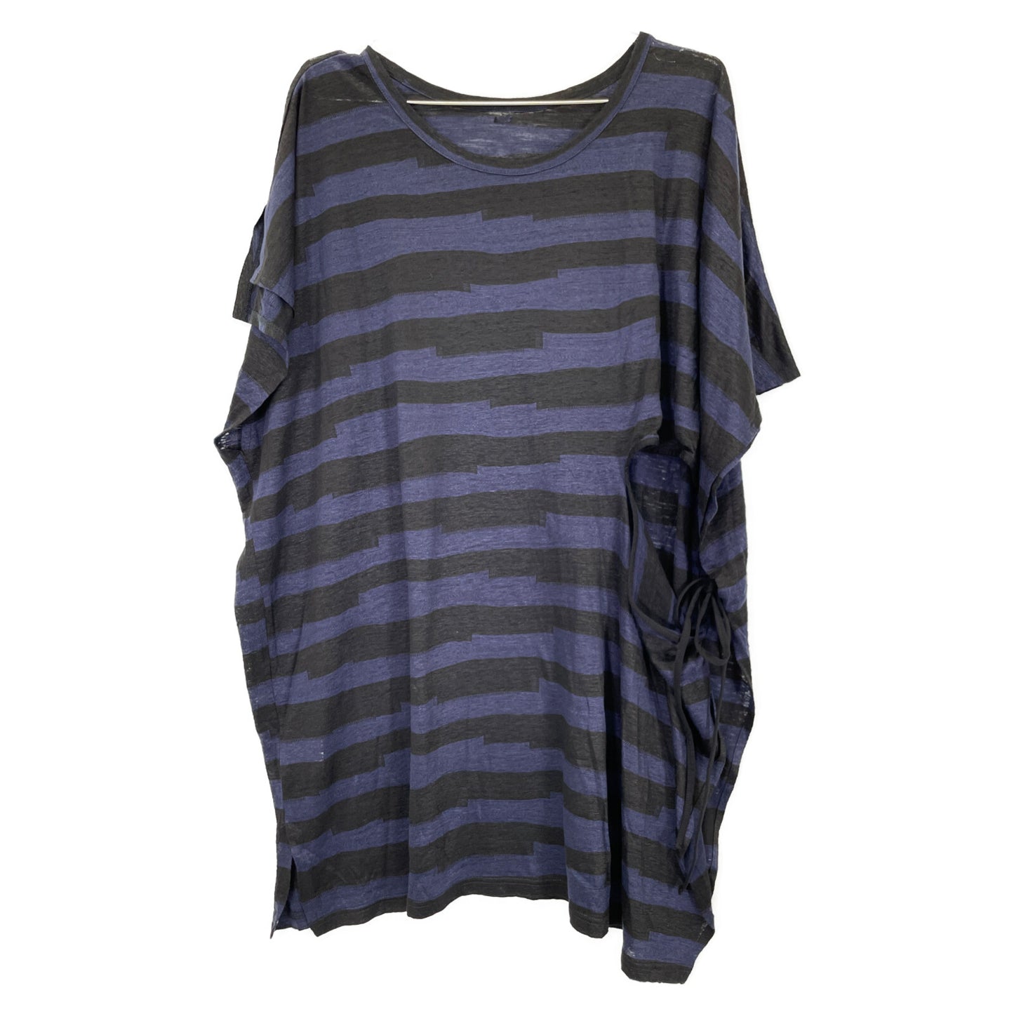 Y's ワイズ 23SS ネイビー×ブラック リネン オーバーカットソー トップス 2