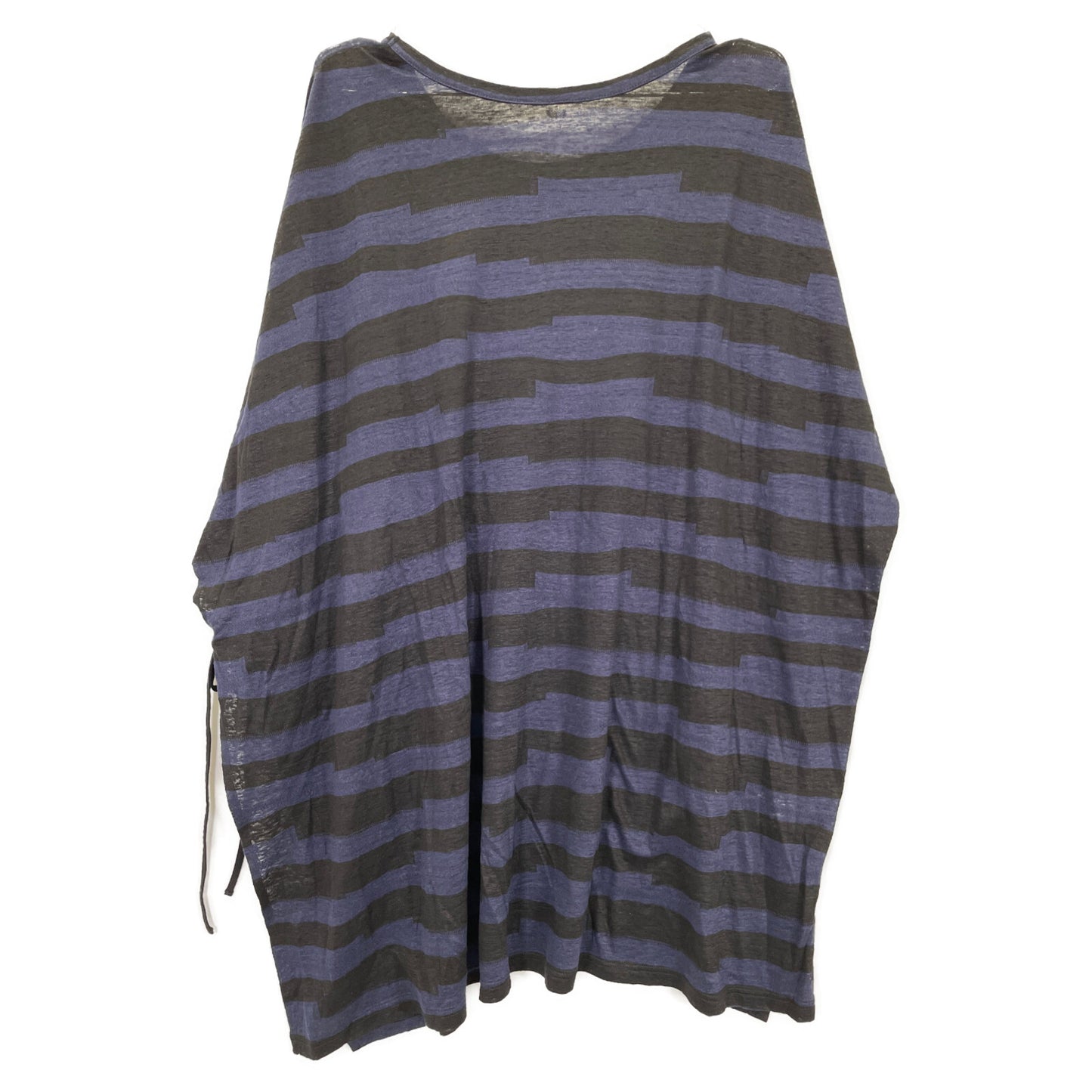 Y's ワイズ 23SS ネイビー×ブラック リネン オーバーカットソー トップス 2