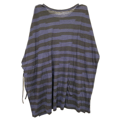 Y's ワイズ 23SS ネイビー×ブラック リネン オーバーカットソー トップス 2